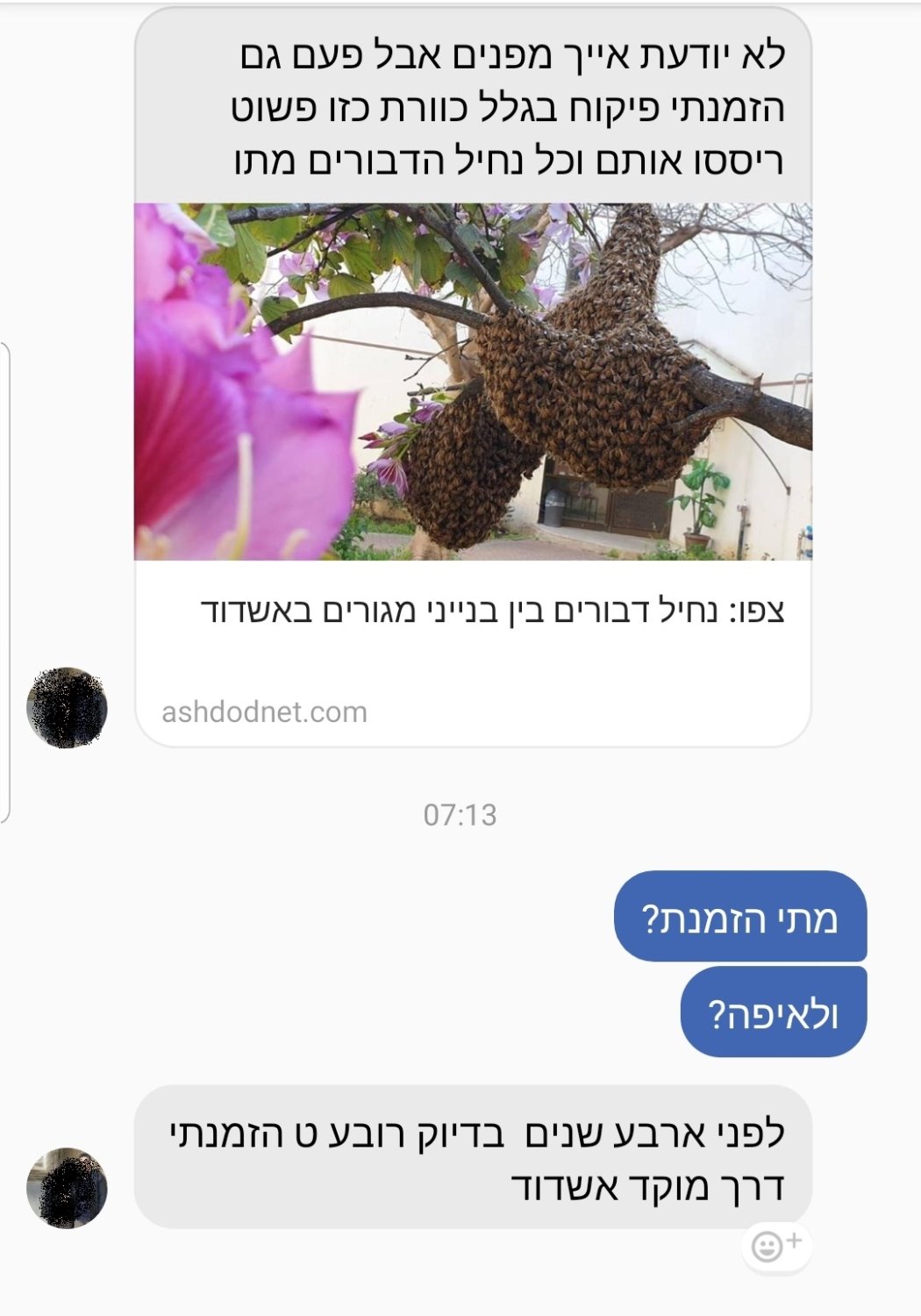 הדיווח של תושבת העיר