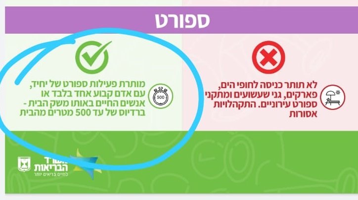 תקנות הממשלה בנוגע ליציאה מבית לטובת ספורט