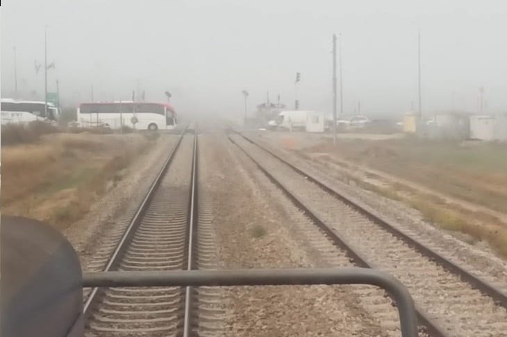 צילום מהרכבת לאחר שבלמה. קרדיט: מוקד הבטיחות של רכבת ישראל