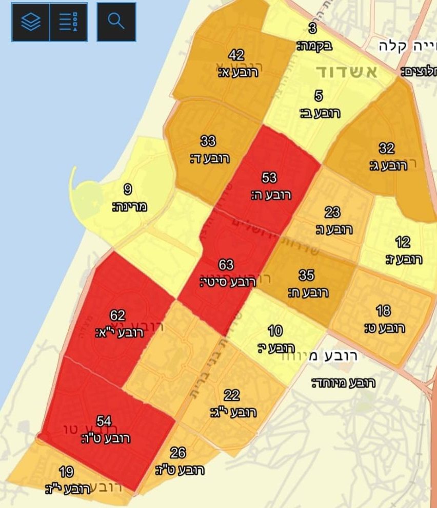 מפת התחלואה של עיריית אשדוד