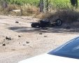 האופנוע בזירת התאונה - דוברות המשטרה